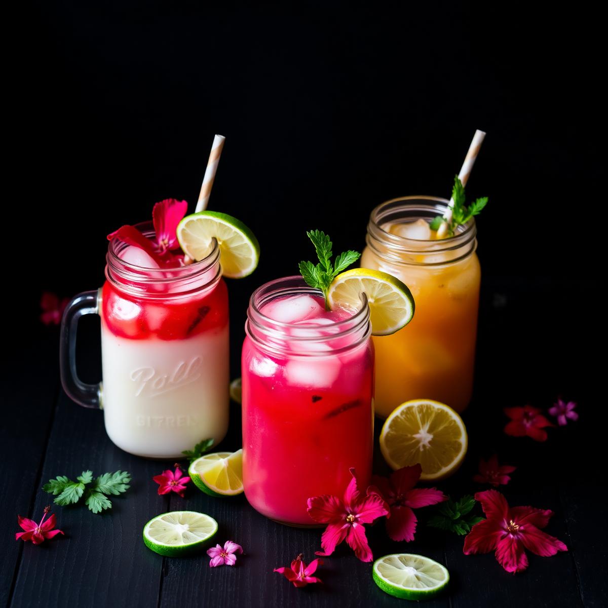 Aguas frescas — horchata, jamaica, limón